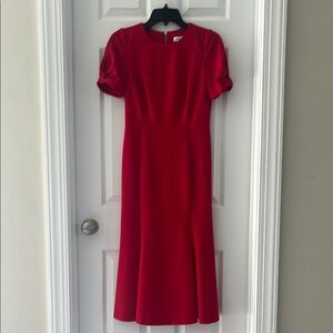 Calvin Klein Red Sheath Midi Dress for Cocktail